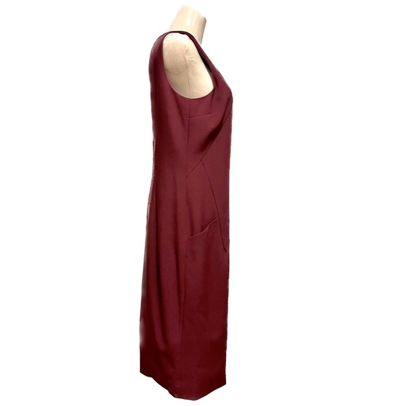 Michael Kors burgundy wool asymmetrical dress, size 4 (fits like size 6) - Picture 4 of 8